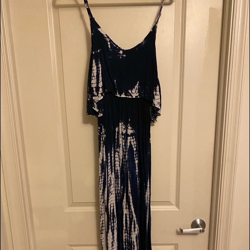 Navy & White Maxi Dress
